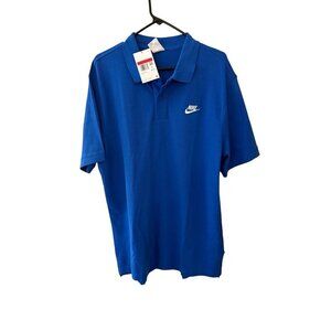 Nike Mens Blue Polo Shirt Size L Short Sleeve Dri-Fit Lightweight Casual NWT